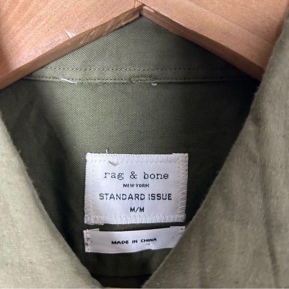 rag & bone Standard Issue Button Down Beach Shirt Dark Olive Sz Medium - Picture 5 of 6
